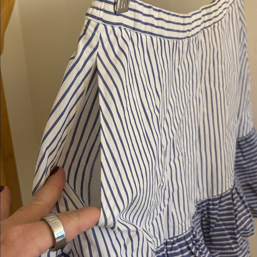 NWT J. Crew Blue and White Ruffle Skirt - Picture 3 of 9
